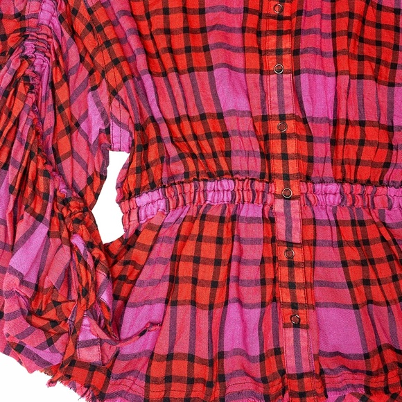 FREE PEOPLE Plaid Shirt Multicolor SIZE S NWT - Picture 6 of 8